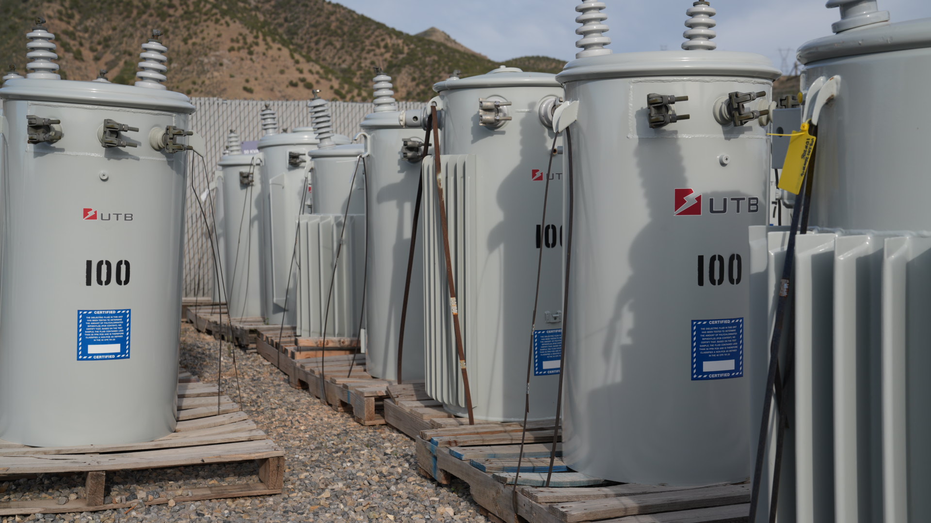 Grey 100 kVA Pole Mounted Transformers